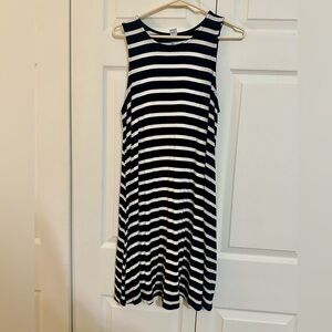 Old Navy Black and White Striped Midi Dress